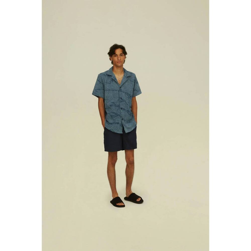 NEW OAS cuba terry shirt in wavy blue